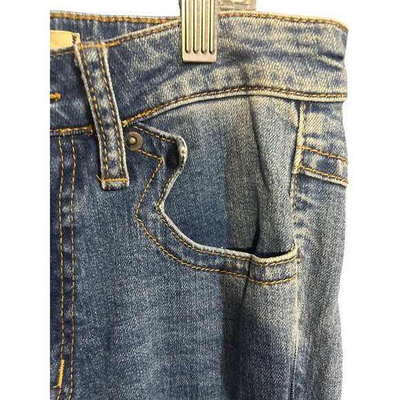 Rock & Roll Denim High Rise Flare Jeans W26 L34 Distressed Blue Denim - Picture 4 of 5